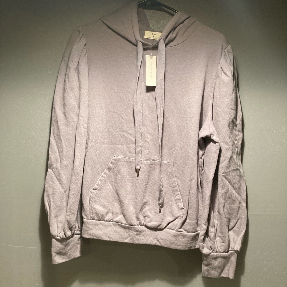 NWT Anthropologie zip up gray hoodie size medium
